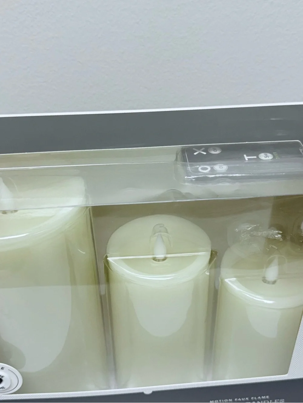 3pk LED Candles Cream - Threshold™ Paraffin Wax Pillar Style, Indoor/Outdoor Use
